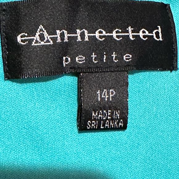 Connected Greens Blues Yellows Stripe Designs Sleeveless V Neck Sz 14P. - Picture 7 of 10